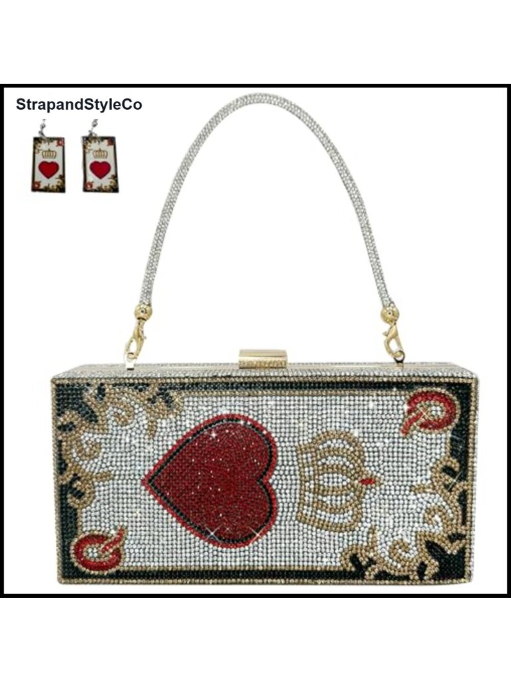 Rhinestone Crystal Evening Clutch Chain Strap Party Handbag